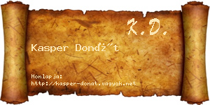 Kasper Donát névjegykártya