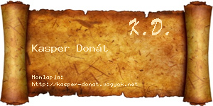 Kasper Donát névjegykártya